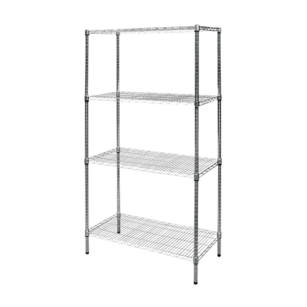 Modular Chrome Wire Storage Shelf 900 x 450 x 1800 Steel Shelving
